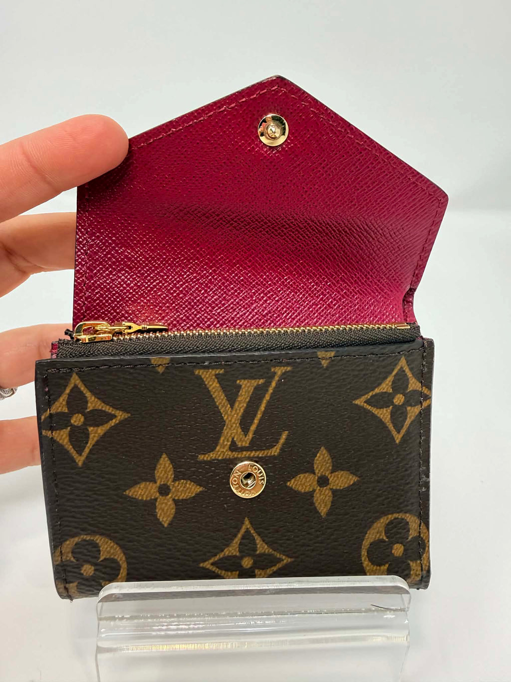 Louis Vuitton Monogram & Burgandy Zoe Wallet