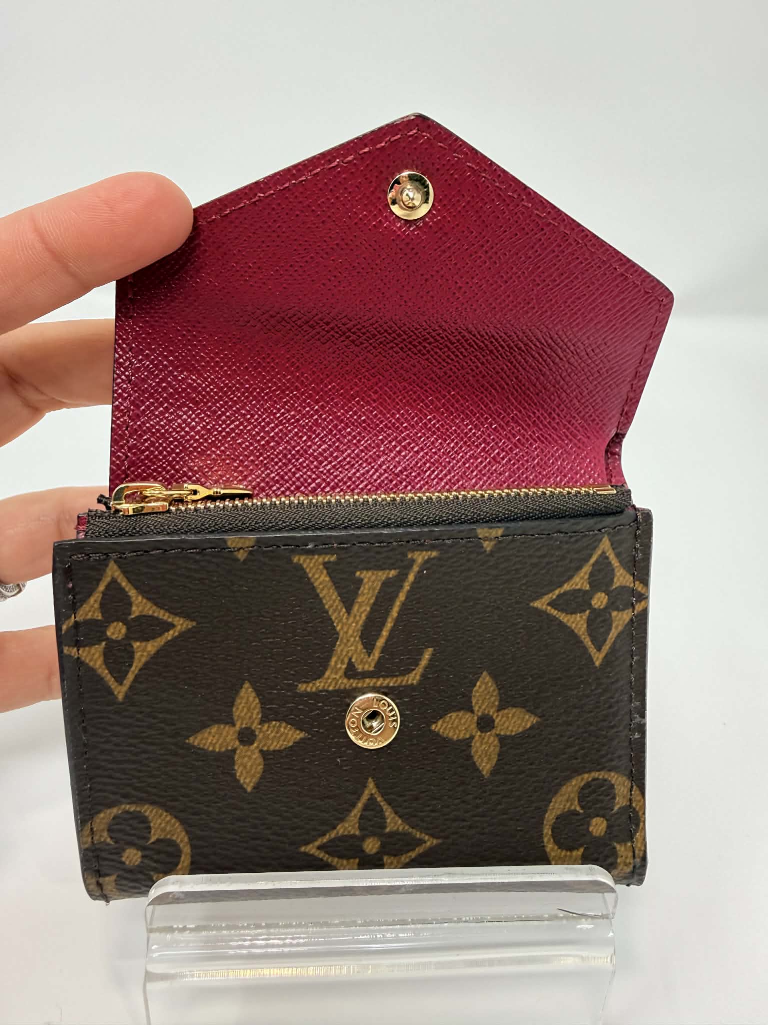 Louis Vuitton Monogram & Burgandy Zoe Wallet