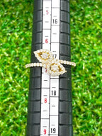 Bypass Diamond and 18K Yellow Gold Ring