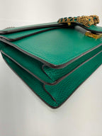 Gucci Dollar Calfskin Crystal Small Dionysus Shoulder Bag Emerald