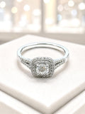 Diamond Halo Ring in 18K White Gold