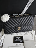Chanel Classic Double Flap Bag Chevron Caviar Medium