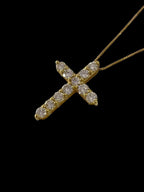 Gold and Diamond Cross with Chain