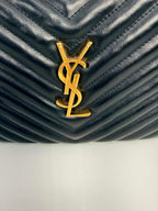 Saint Laurent Calfskin Matelasse Monogram Lou Camera Bag Black