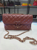 Chanel Red Lambskin CC Chic Flap Bag