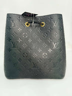 Louis Vuitton Neo Noe Black Empreinte Leather with Two Straps