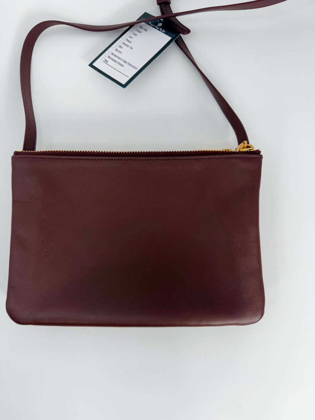Celine Lambskin Small Trio Crossbody Bag Burgundy