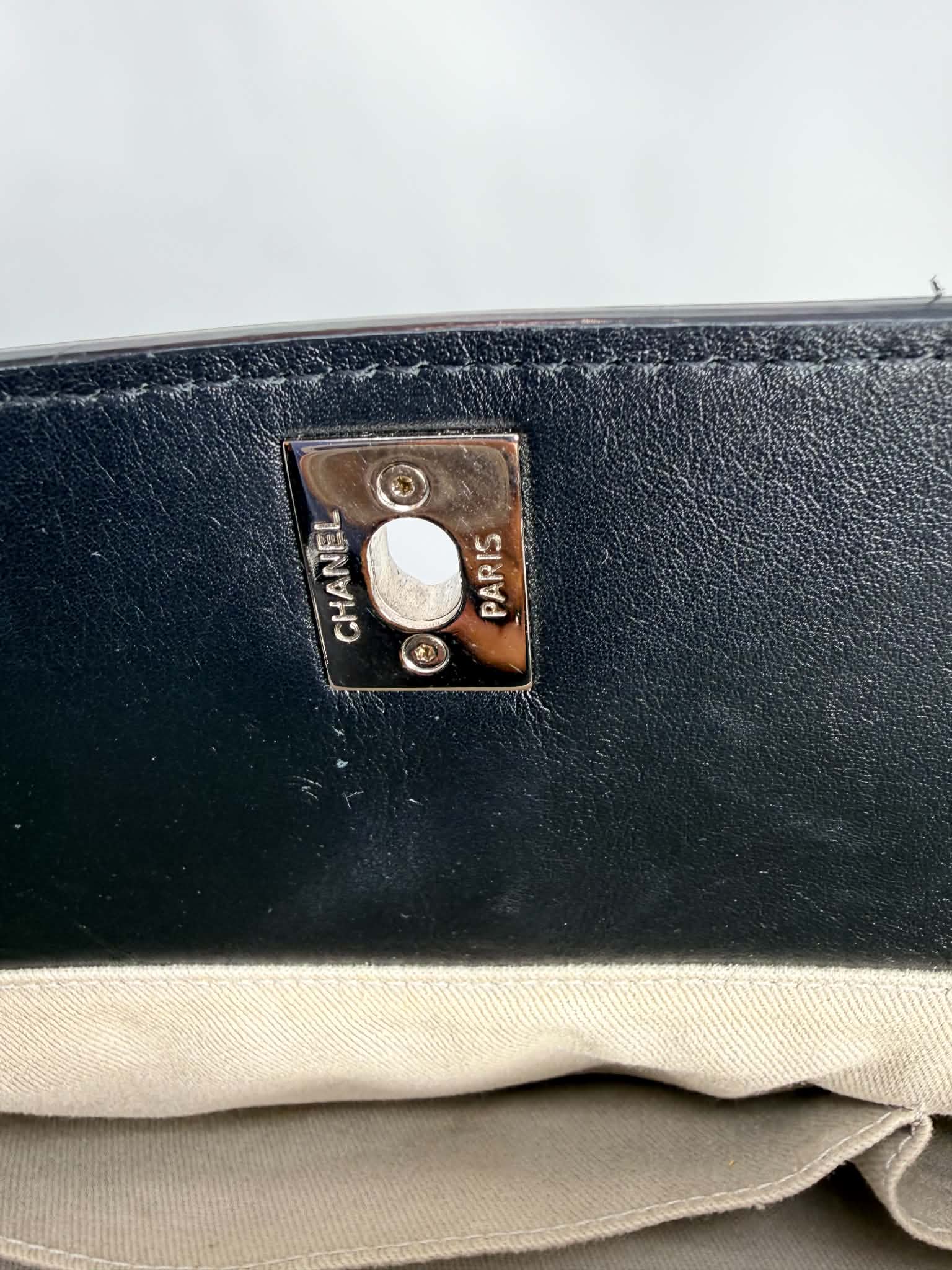 Chanel Aged Calfskin Quilted Be CC Tote Black