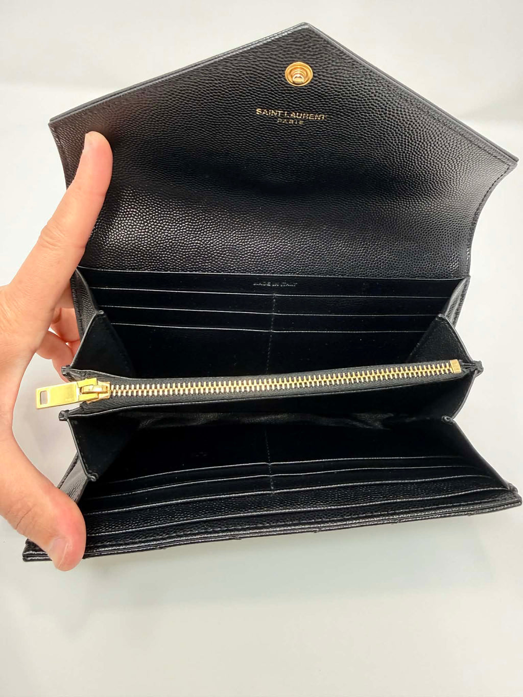 Saint Lauerant YSL Chevron Full Size Wallet