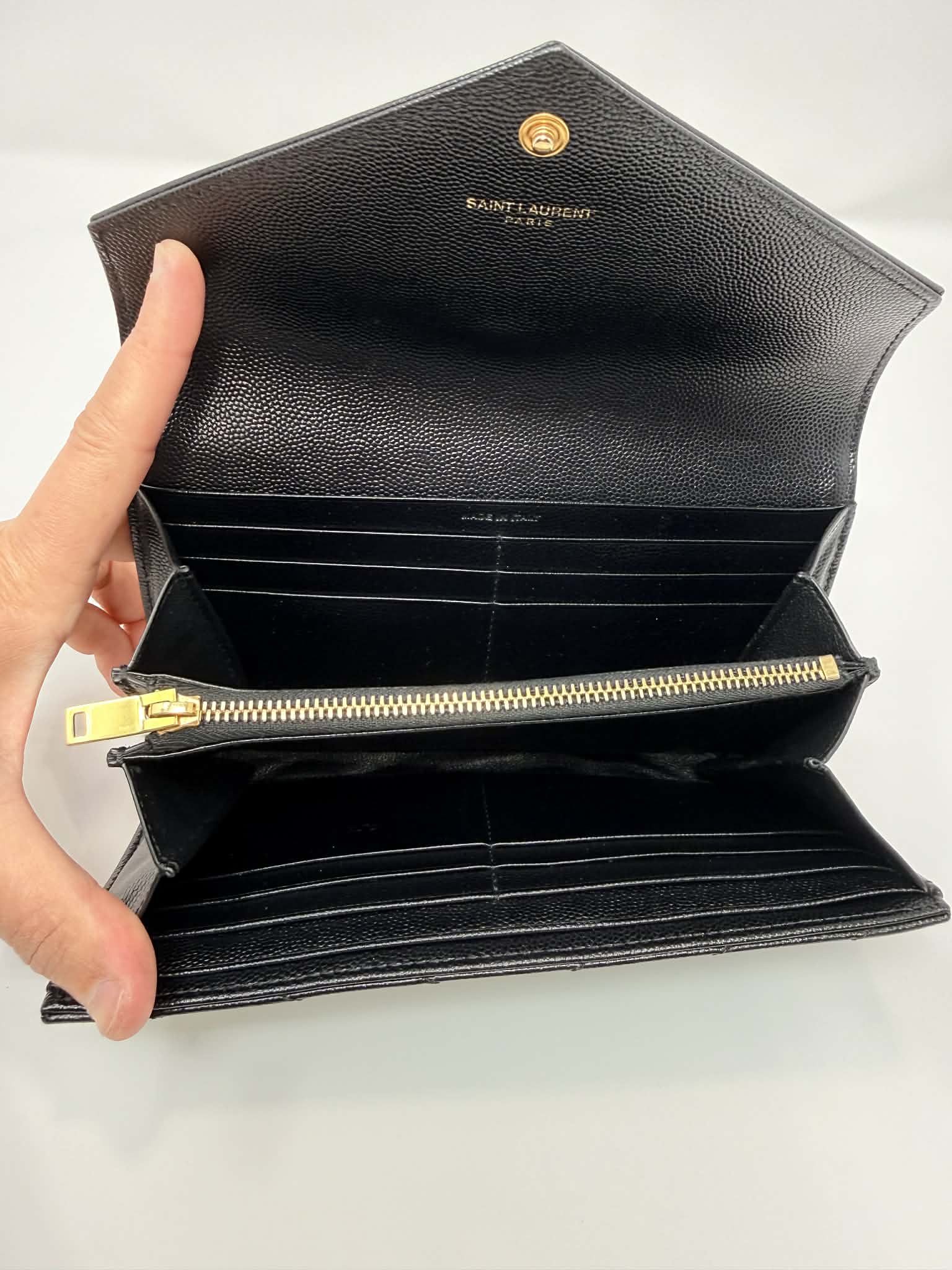Saint Lauerant YSL Chevron Full Size Wallet