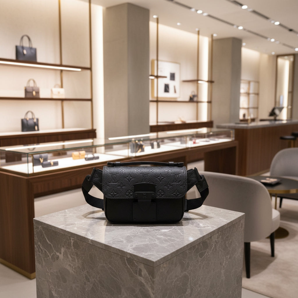 Louis Vuitton S Lock Sling Bag in black Taurillon leather
