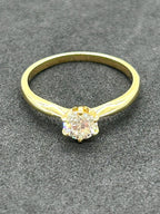 Solitaire Diamond Ring 18k Yellow Gold