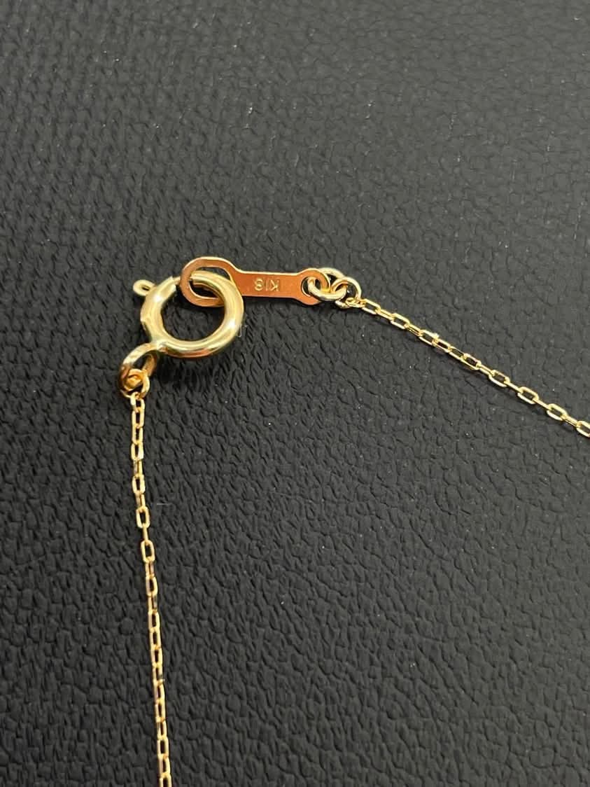 Solitaire Diamond Necklace with Chain 18K Yellow Gold