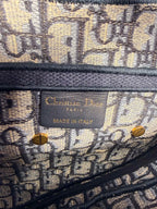 Christian Dior Oblique Embroidered Saddle Bag Navy