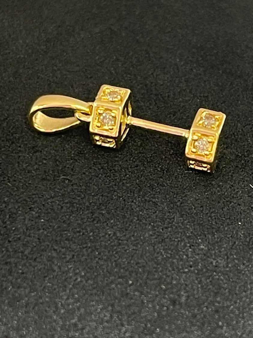 Dumbbell Pendant Yellow Gold 18k