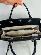 Chanel Aged Calfskin Quilted Be CC Tote Black