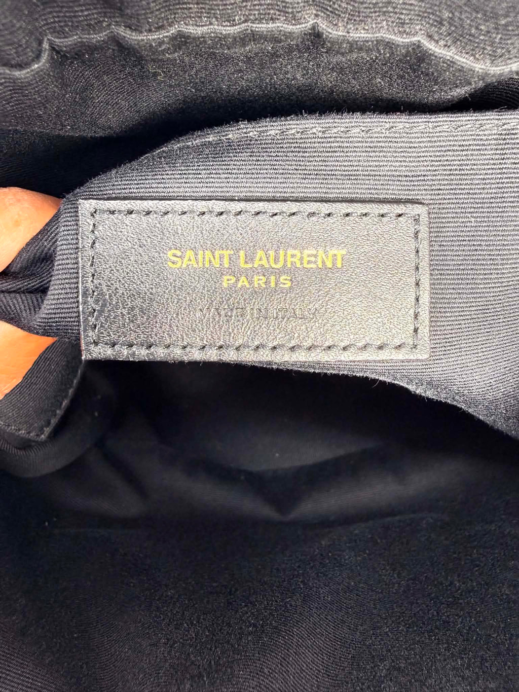 Saint Laurent Calfskin Matelasse Monogram Lou Camera Bag Black