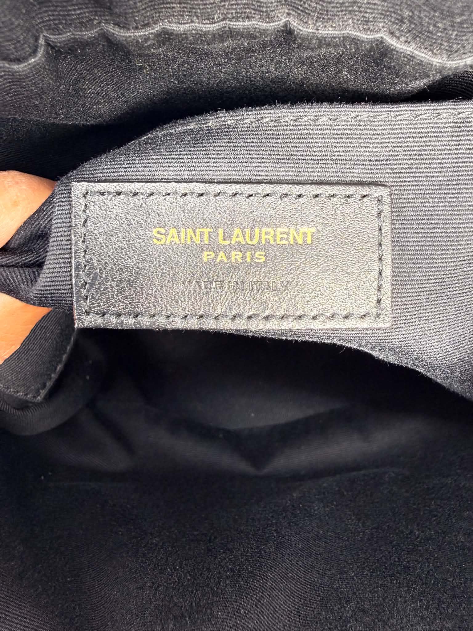 Saint Laurent Calfskin Matelasse Monogram Lou Camera Bag Black