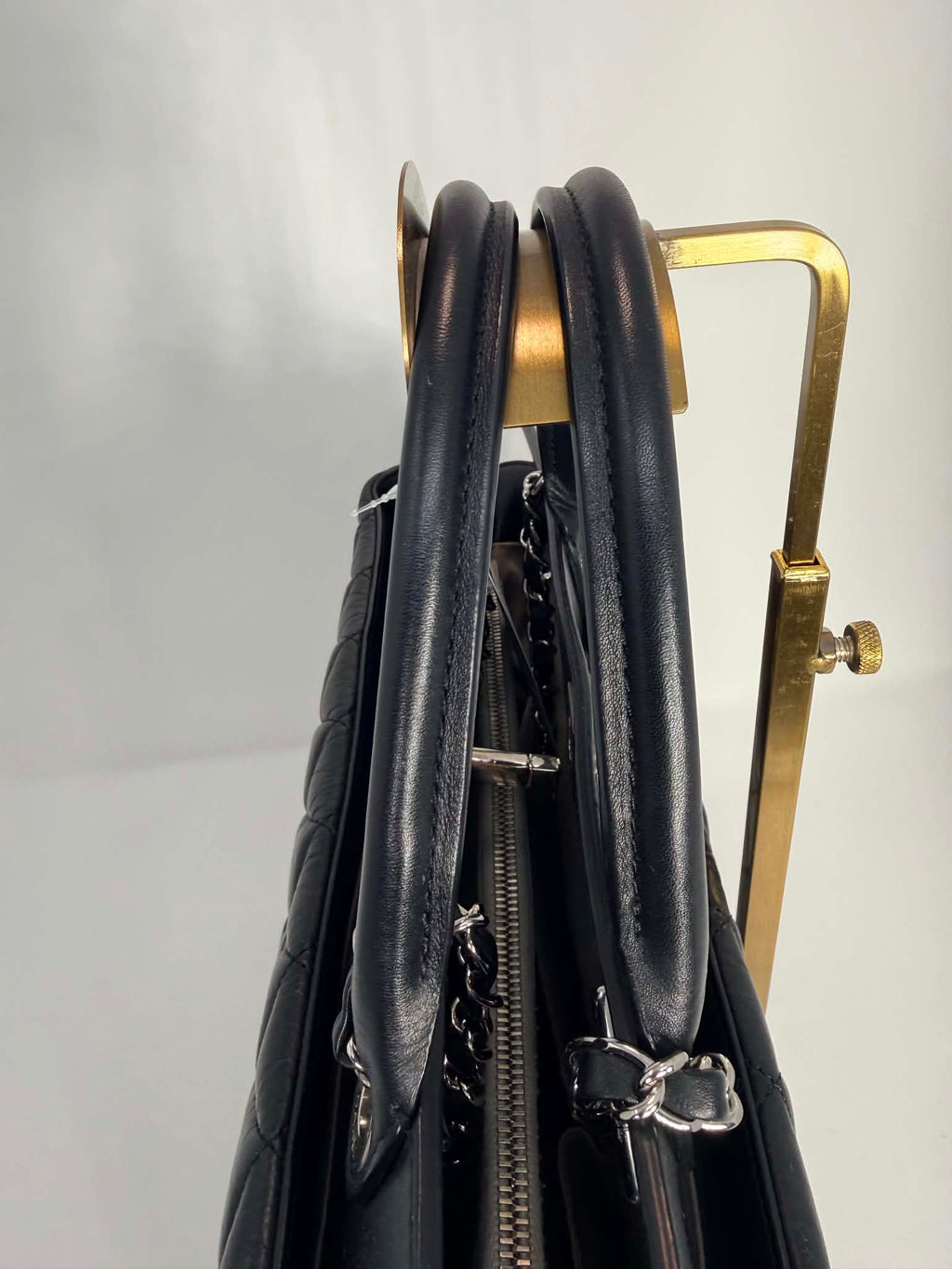 Chanel Aged Calfskin Quilted Be CC Tote Black