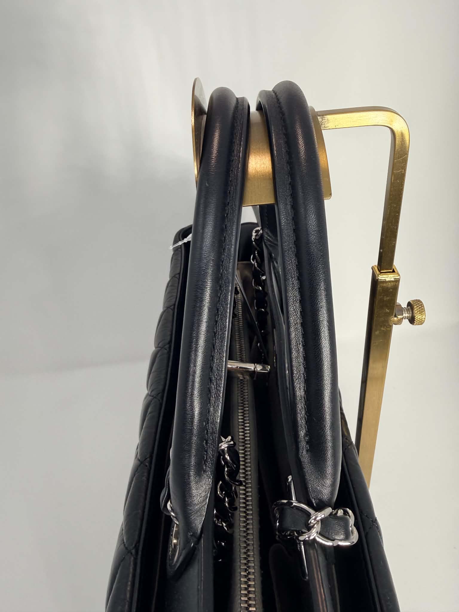 Chanel Aged Calfskin Quilted Be CC Tote Black