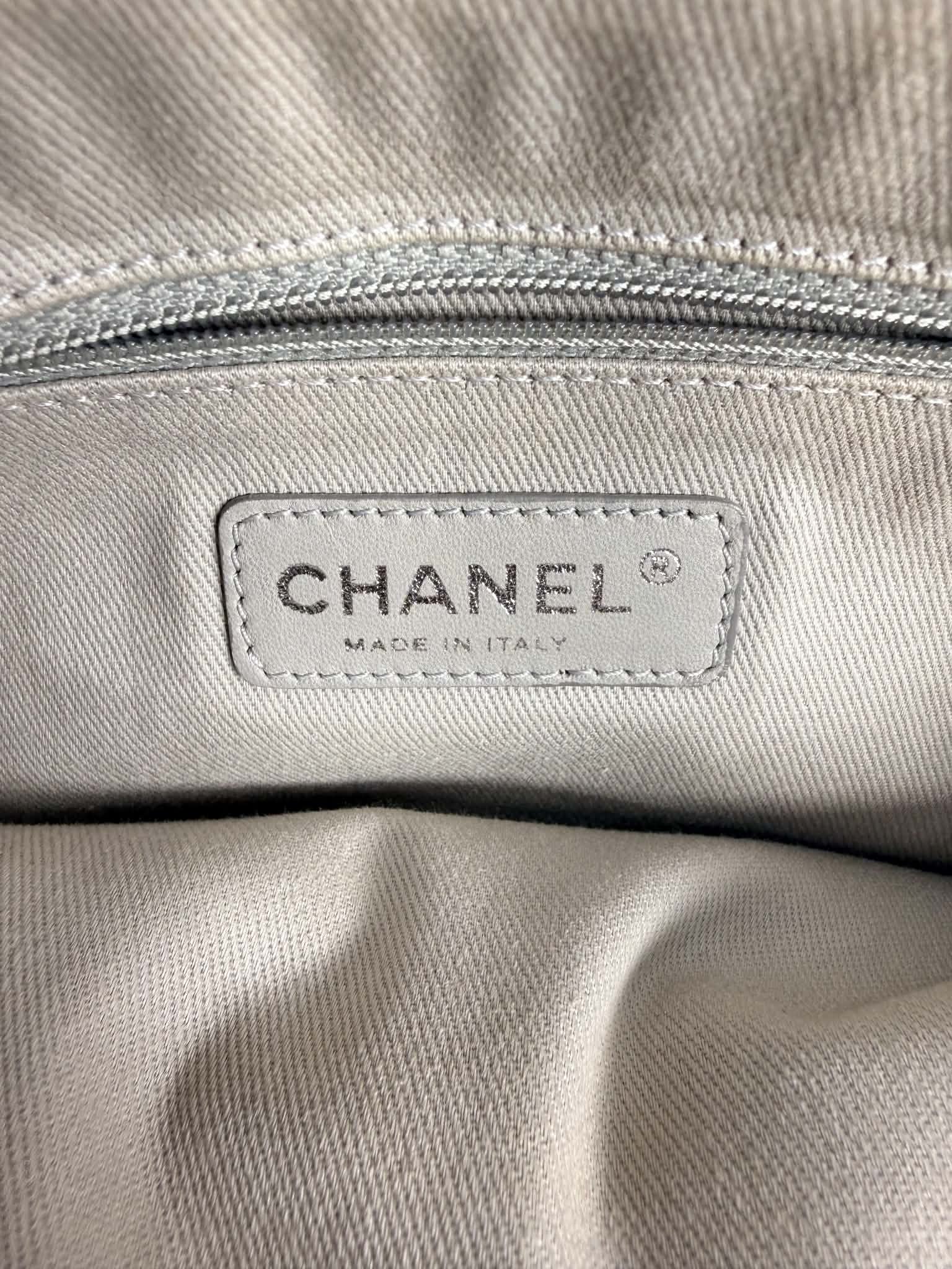 Chanel Aged Calfskin Quilted Be CC Tote Black
