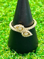 Bypass Diamond and 18K Yellow Gold Ring