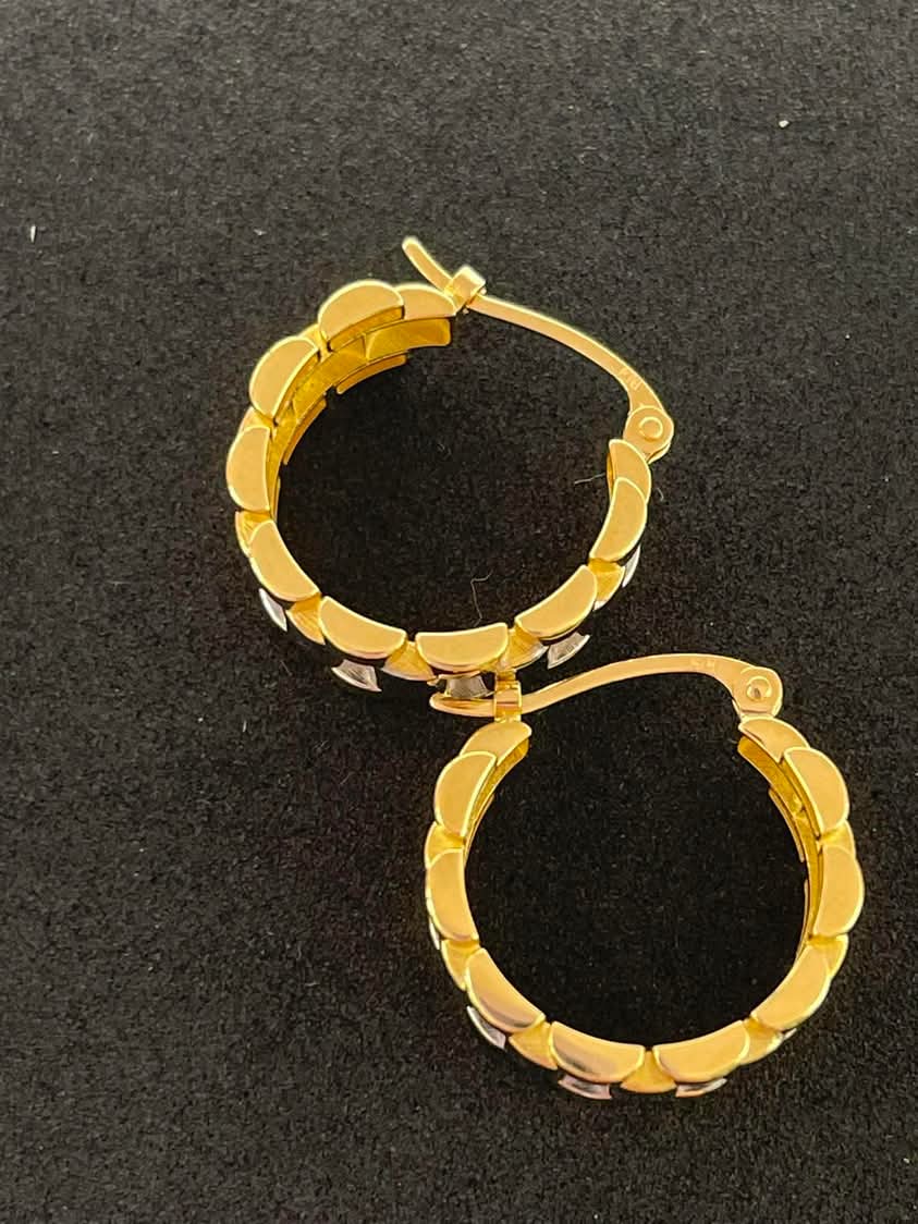 Chain Link 18K Yellow Gold Earrings