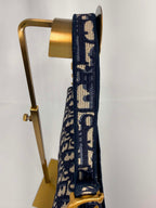 Christian Dior Oblique Embroidered Saddle Bag Navy