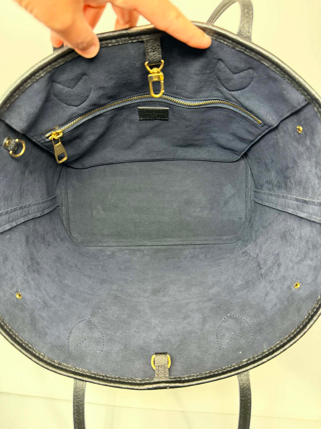 Louis Vuitton Neverfull MM Empreinte Leather Black with Pouch