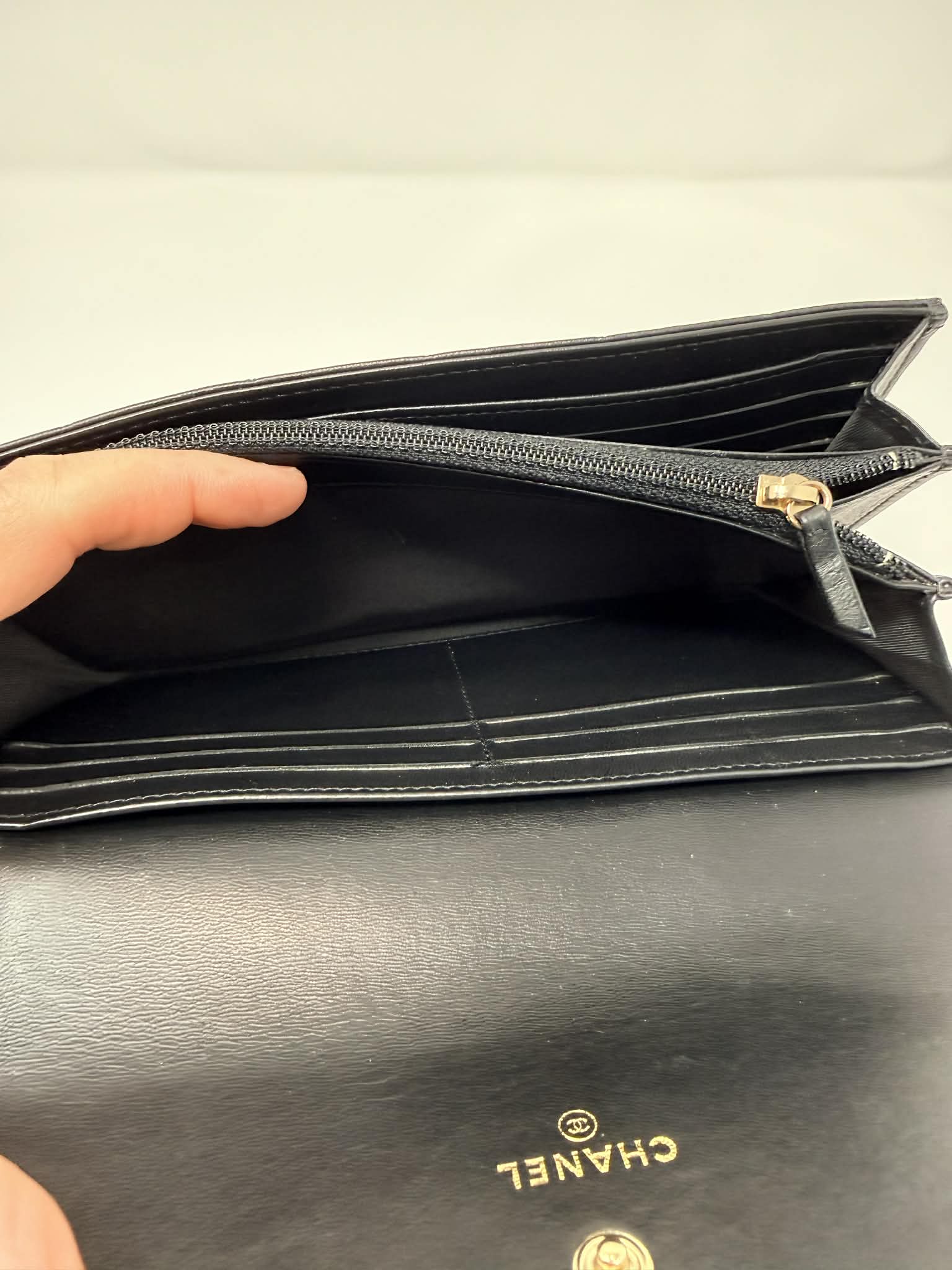 Chanel Boy Flap Long Wallet in Smooth Lambskin