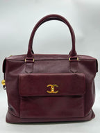 Chanel Vintage CC Pocket Tote Caviar Bordeaux