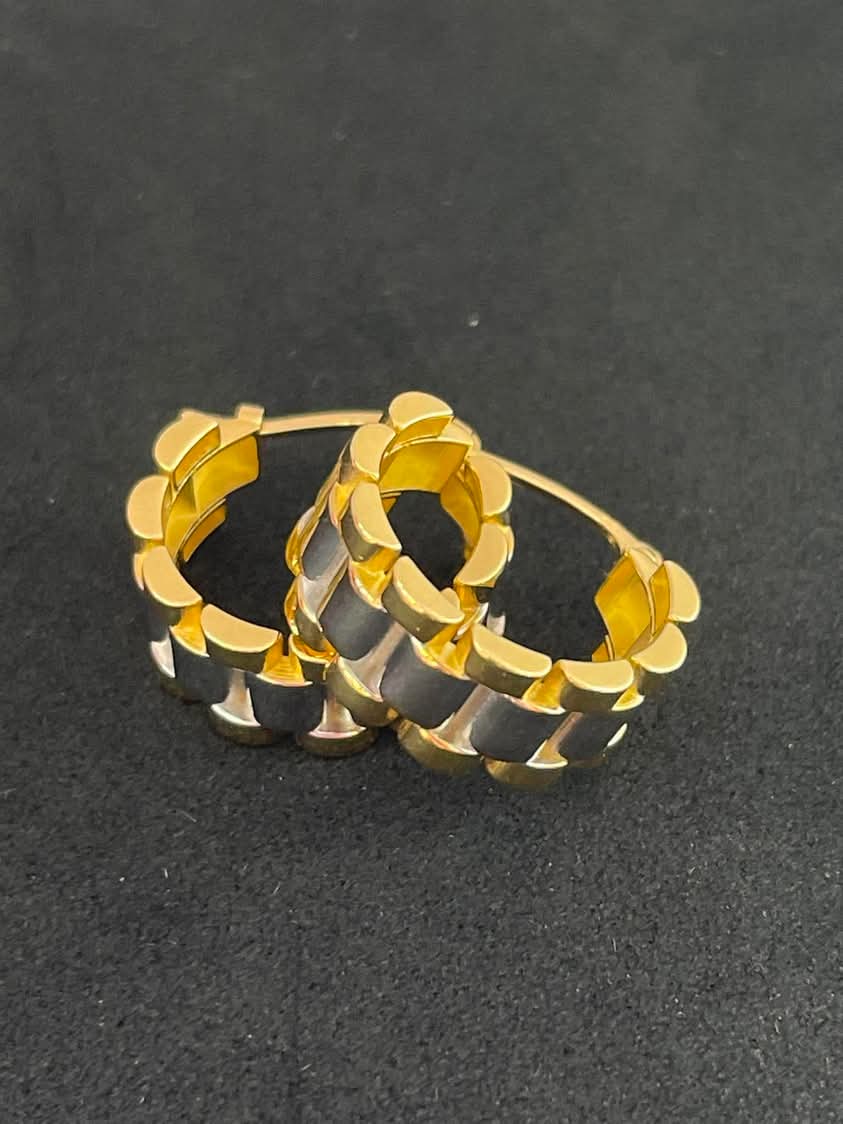 Chain Link 18K Yellow Gold Earrings