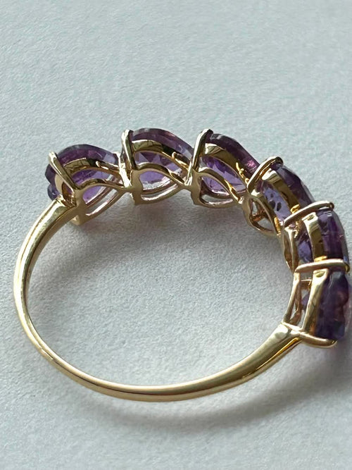Amethyst 18K Yellow Gold Ring Size 6.75