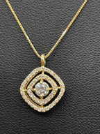 Diamond-Diamond Pendent 18k Yellow Gold