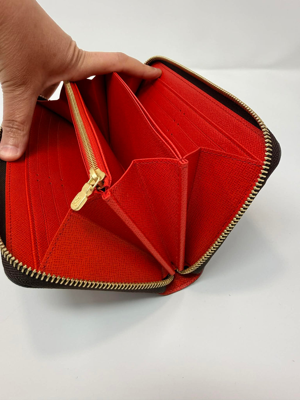 Louis Vuitton Monogram Full Zippy Wallet with Red Interior