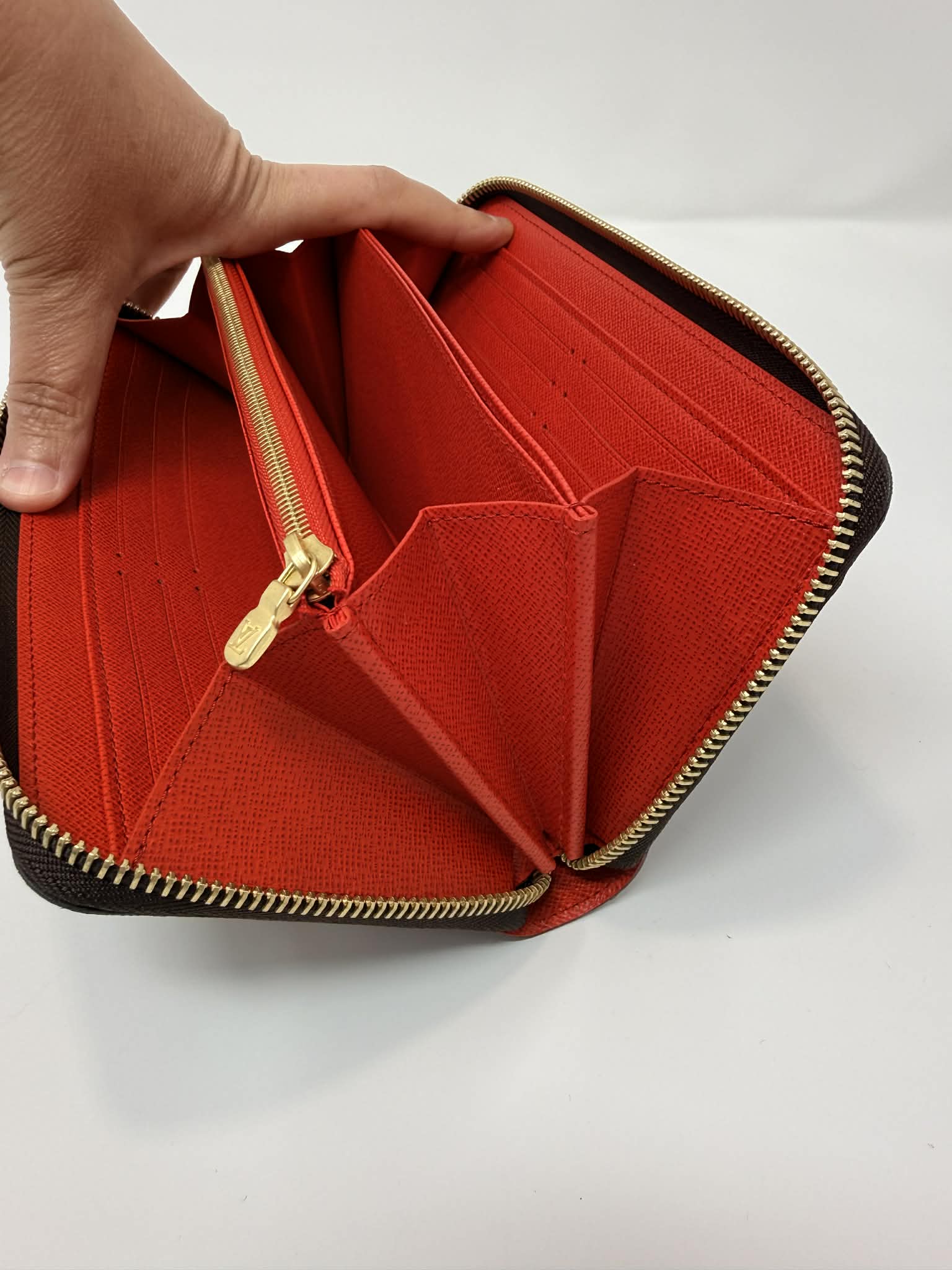 Louis Vuitton Monogram Full Zippy Wallet with Red Interior