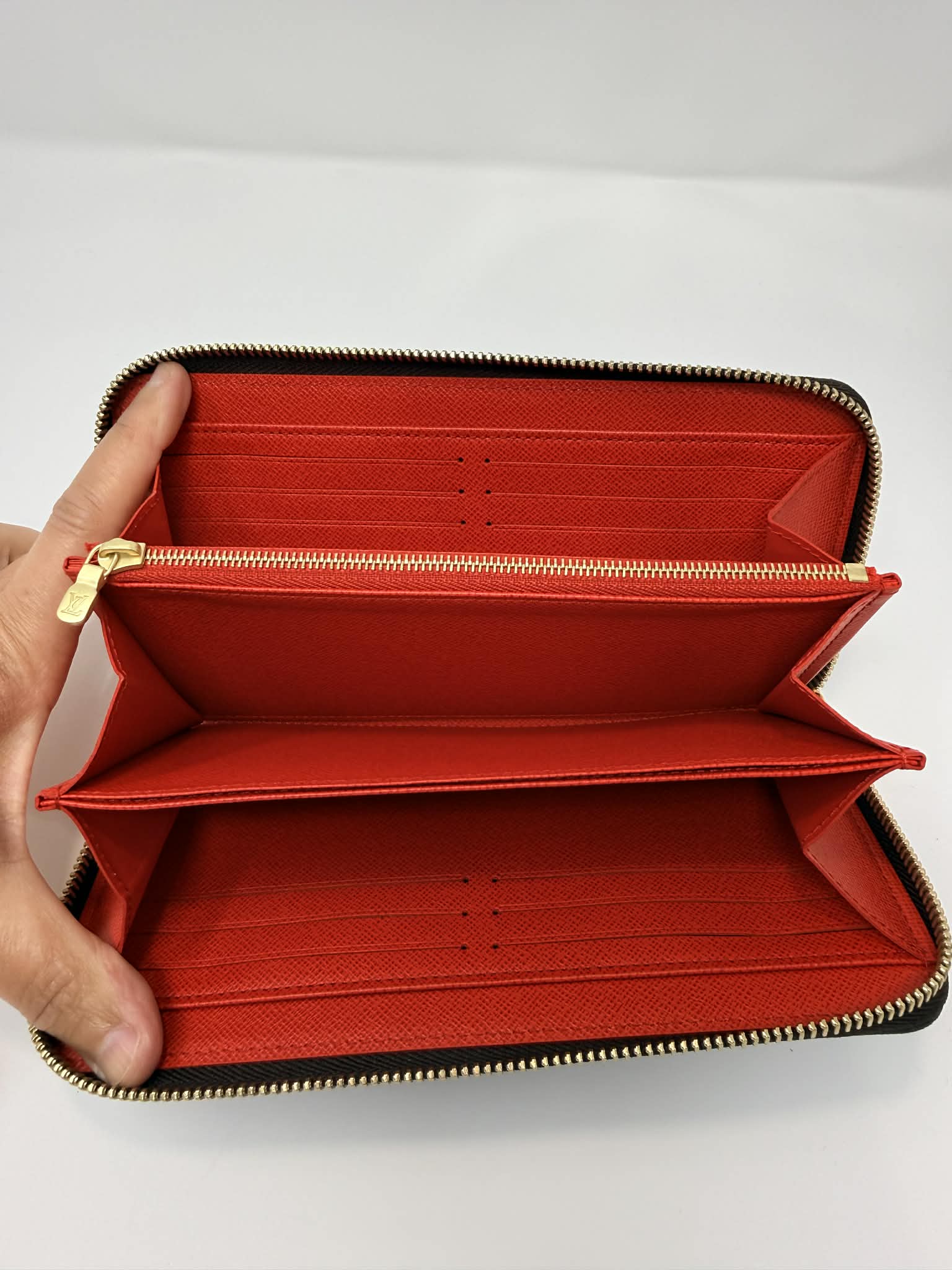 Louis Vuitton Monogram Full Zippy Wallet with Red Interior