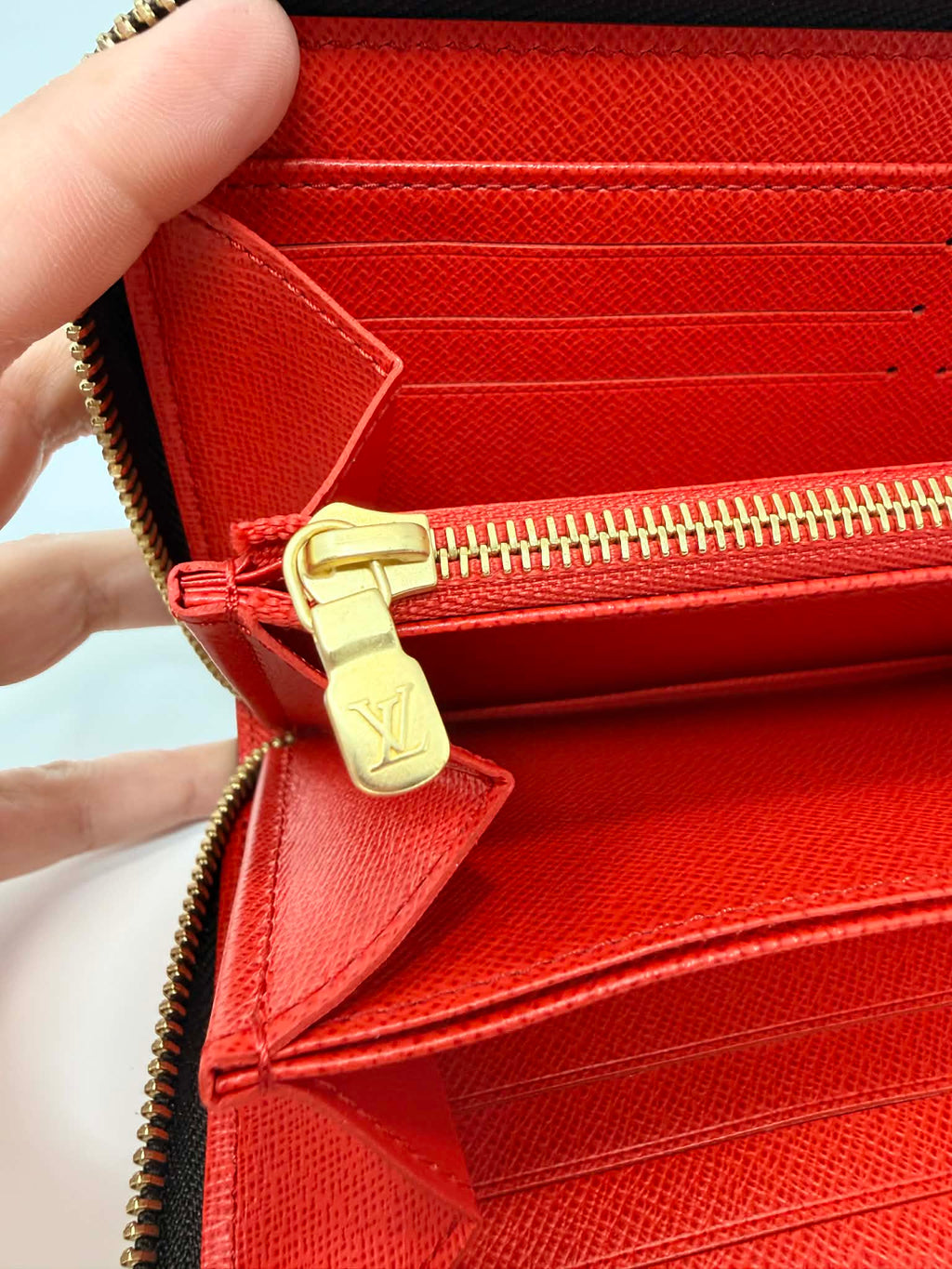 Louis Vuitton Monogram Full Zippy Wallet with Red Interior