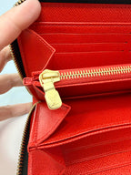Louis Vuitton Monogram Full Zippy Wallet with Red Interior