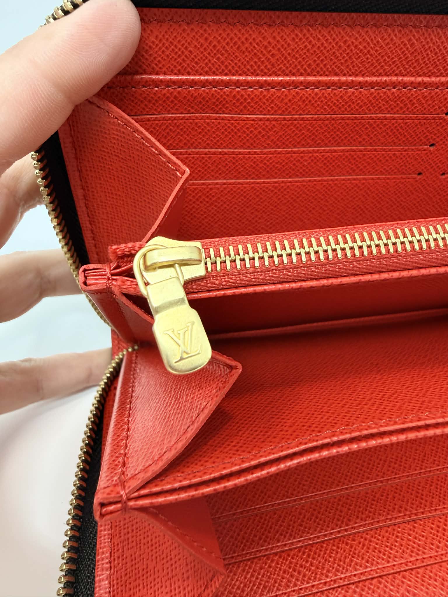 Louis Vuitton Monogram Full Zippy Wallet with Red Interior