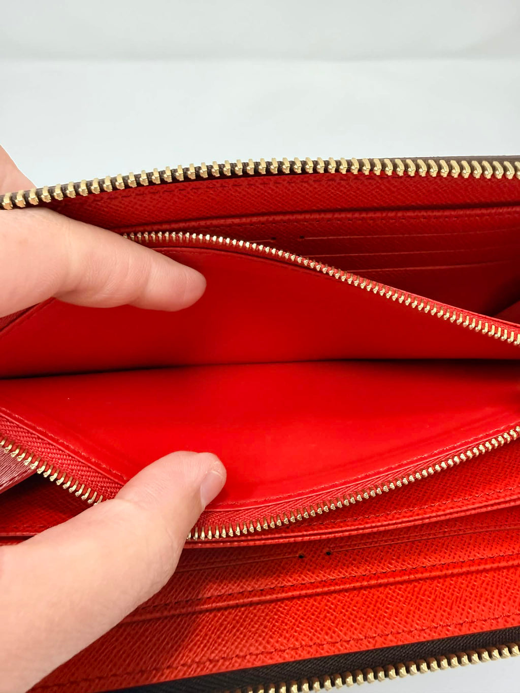 Louis Vuitton Monogram Full Zippy Wallet with Red Interior
