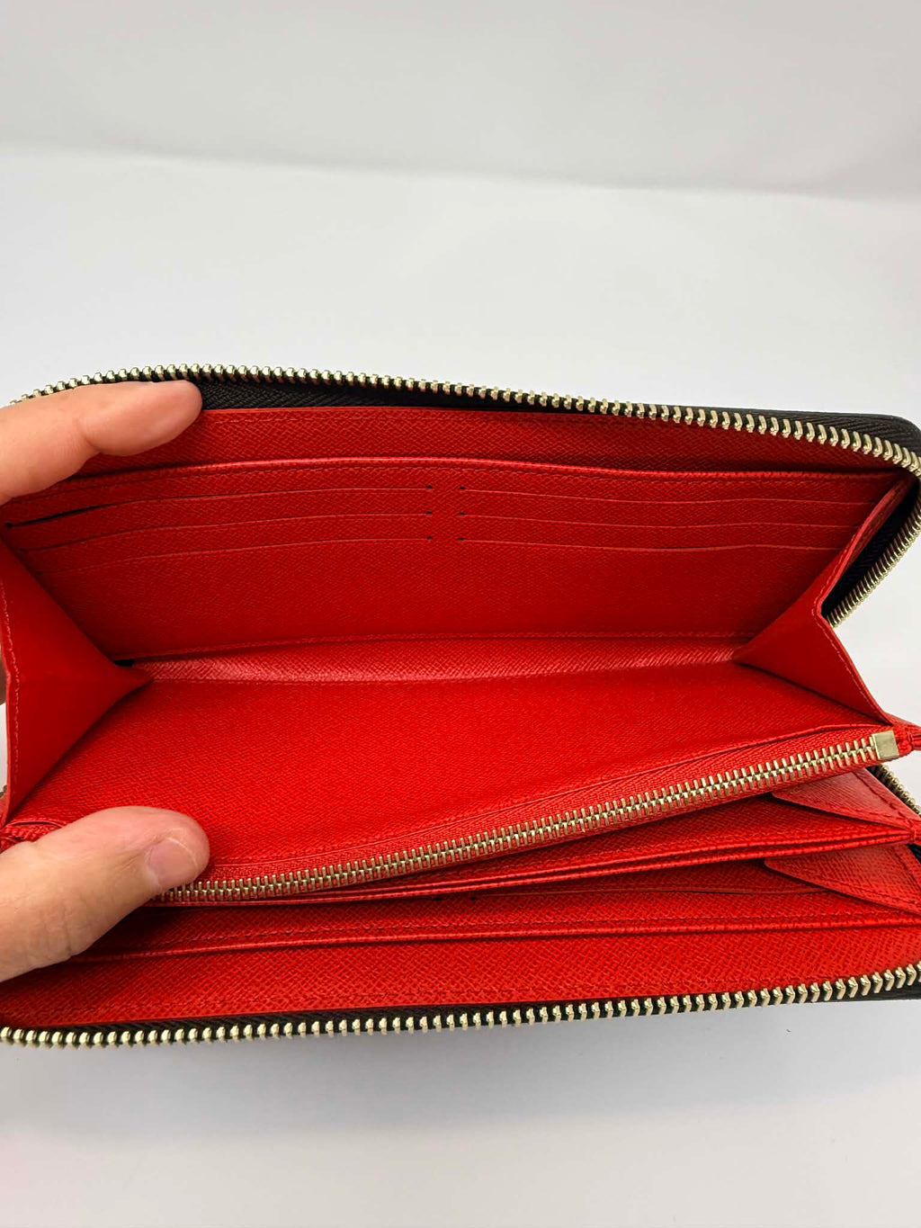 Louis Vuitton Monogram Full Zippy Wallet with Red Interior