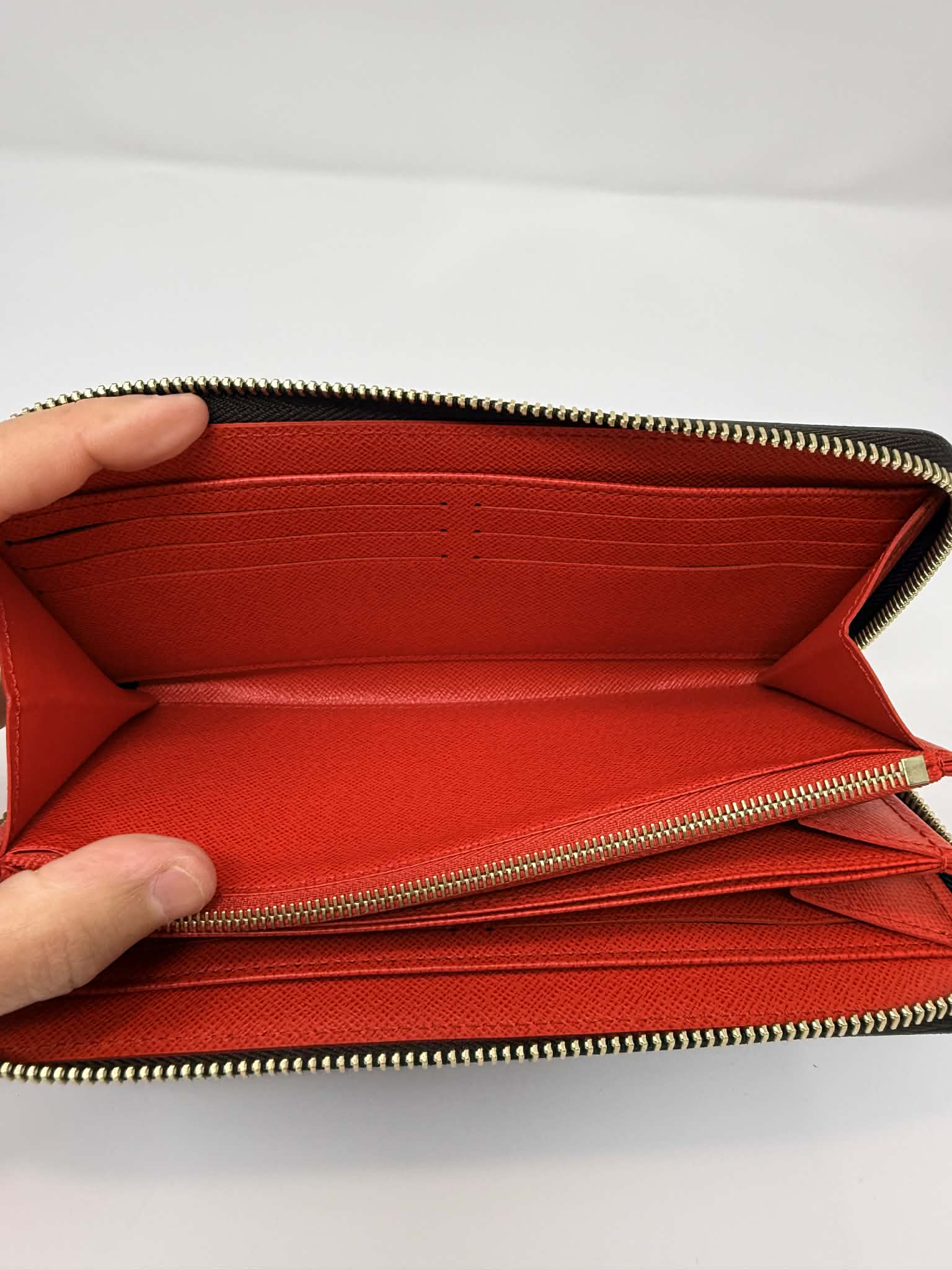 Louis Vuitton Monogram Full Zippy Wallet with Red Interior