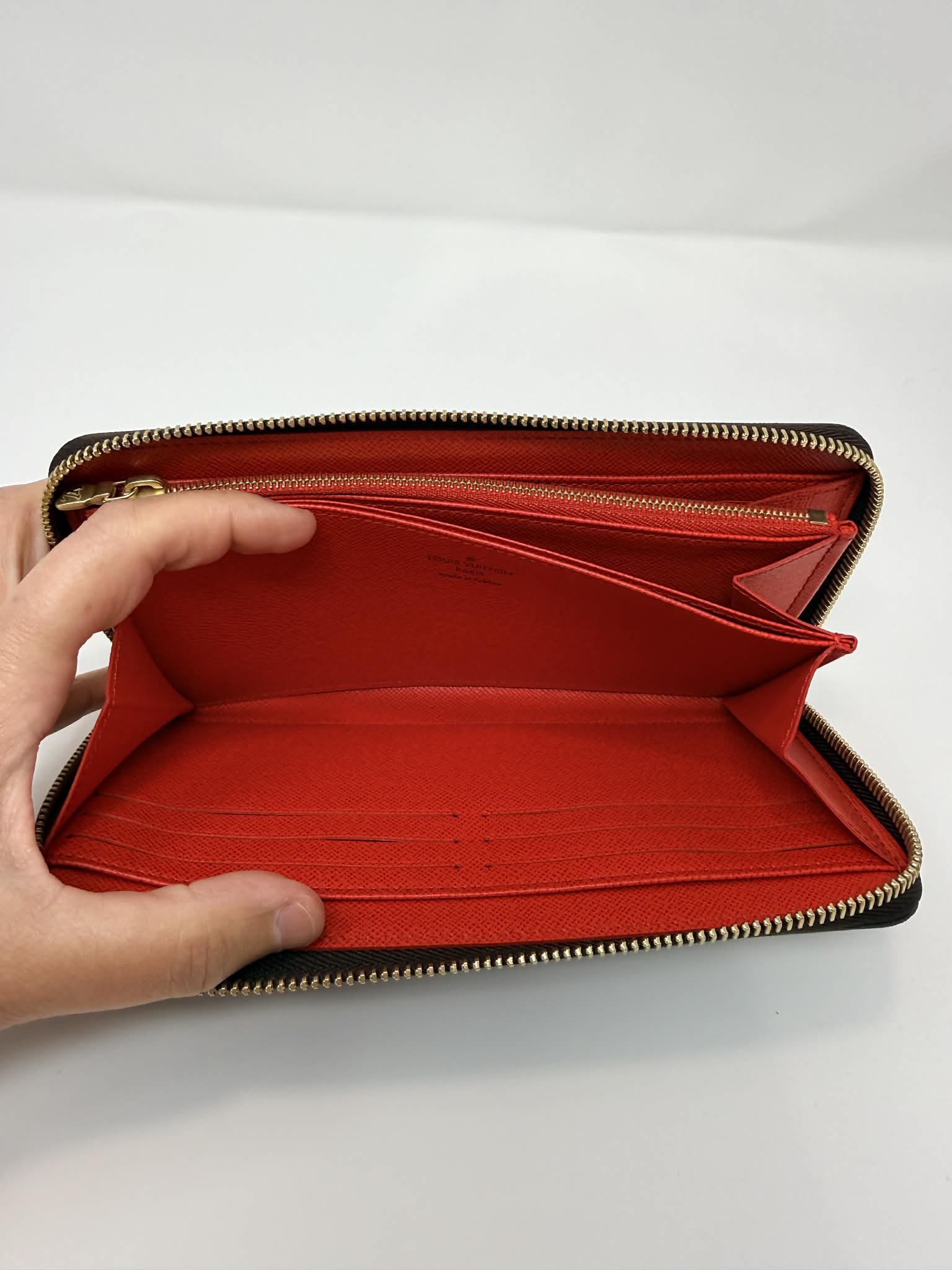 Louis Vuitton Monogram Full Zippy Wallet with Red Interior