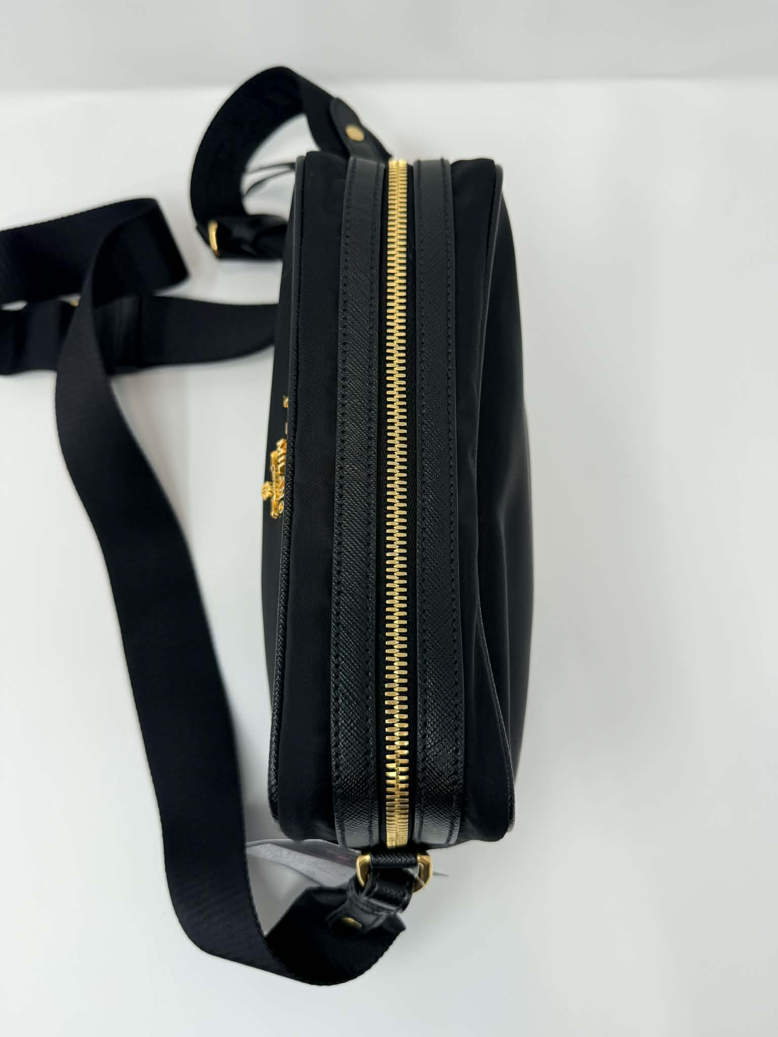 Prada Tessuto Nylon Camera Crossbody Bag Black