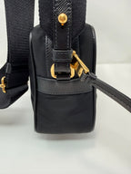 Prada Tessuto Nylon Camera Crossbody Bag Black