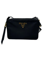 Prada Tessuto Nylon Camera Crossbody Bag Black