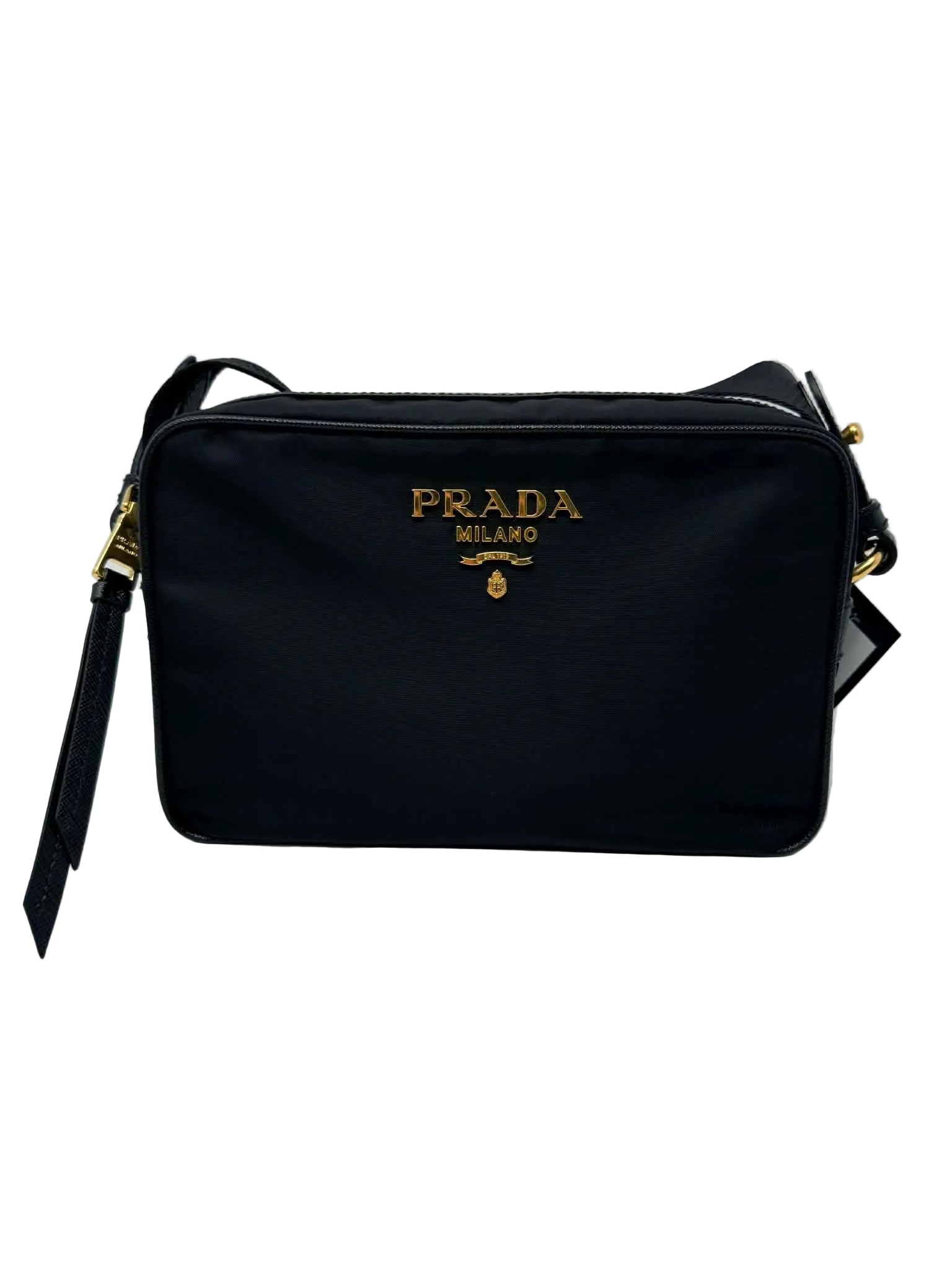 Prada Tessuto Nylon Camera Crossbody Bag Black