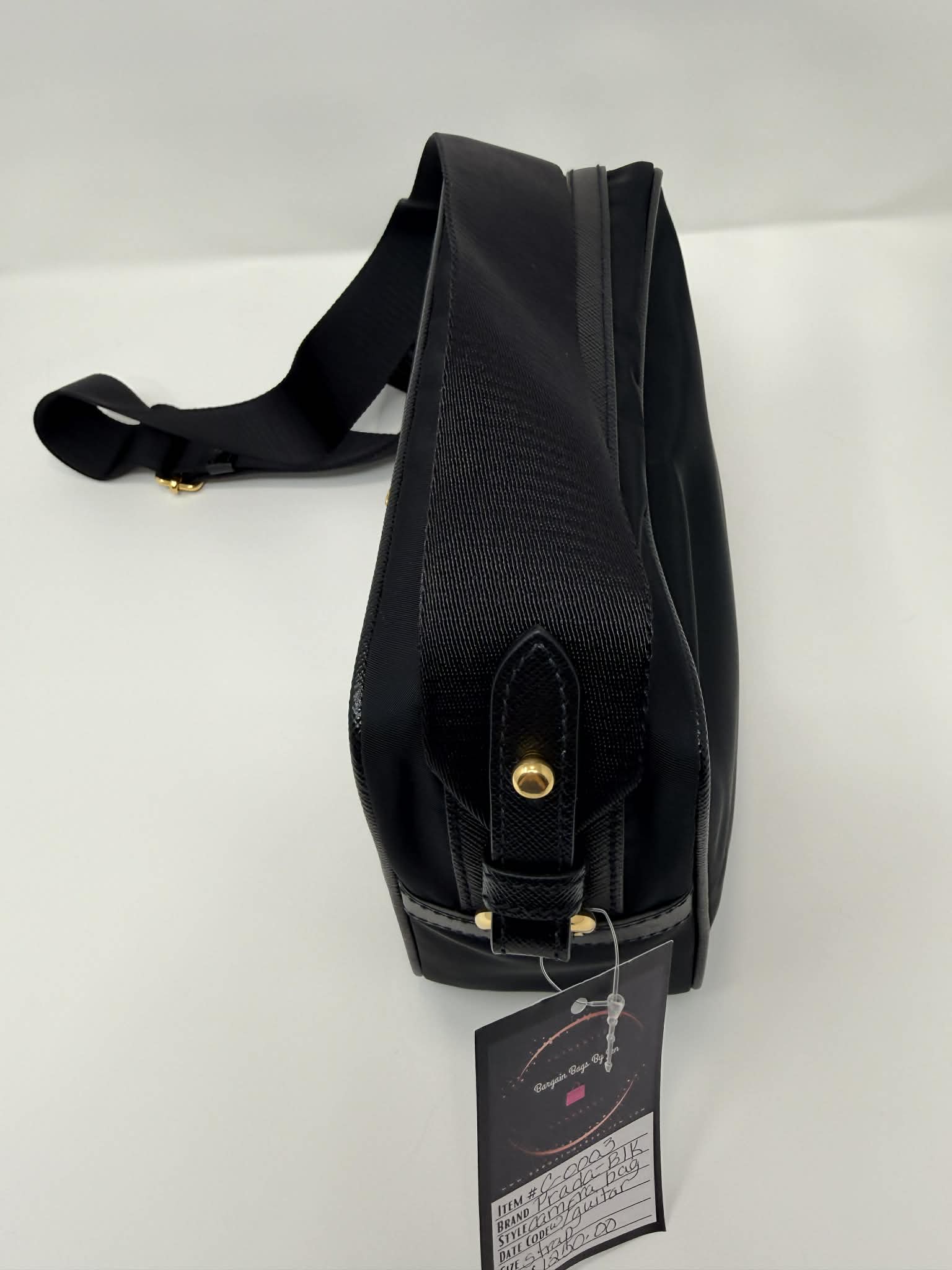Prada Tessuto Nylon Camera Crossbody Bag Black