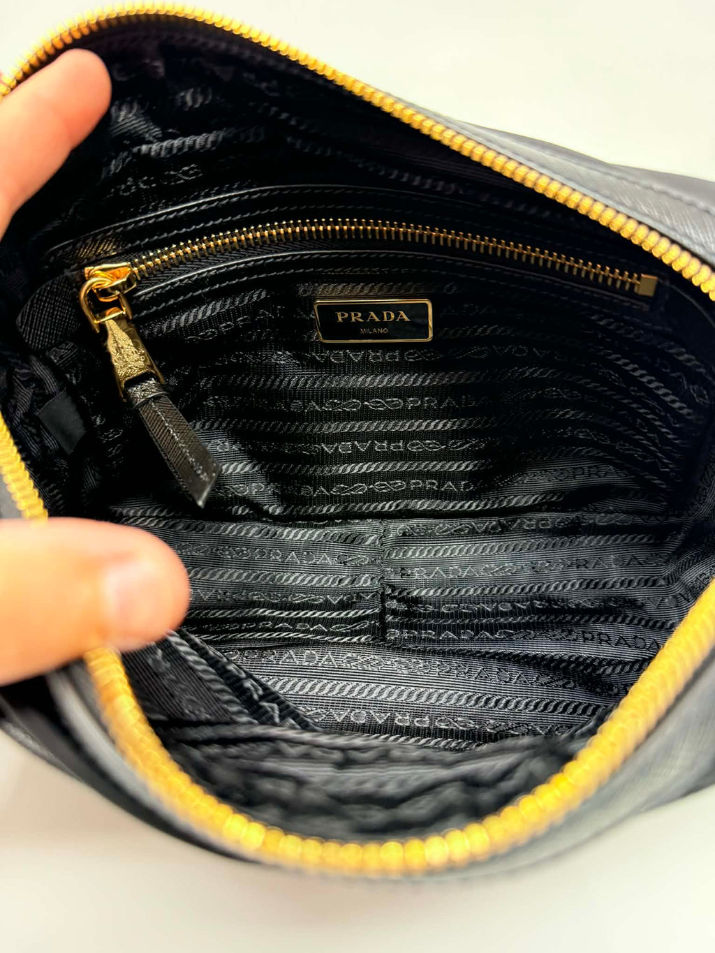 Prada Tessuto Nylon Camera Crossbody Bag Black